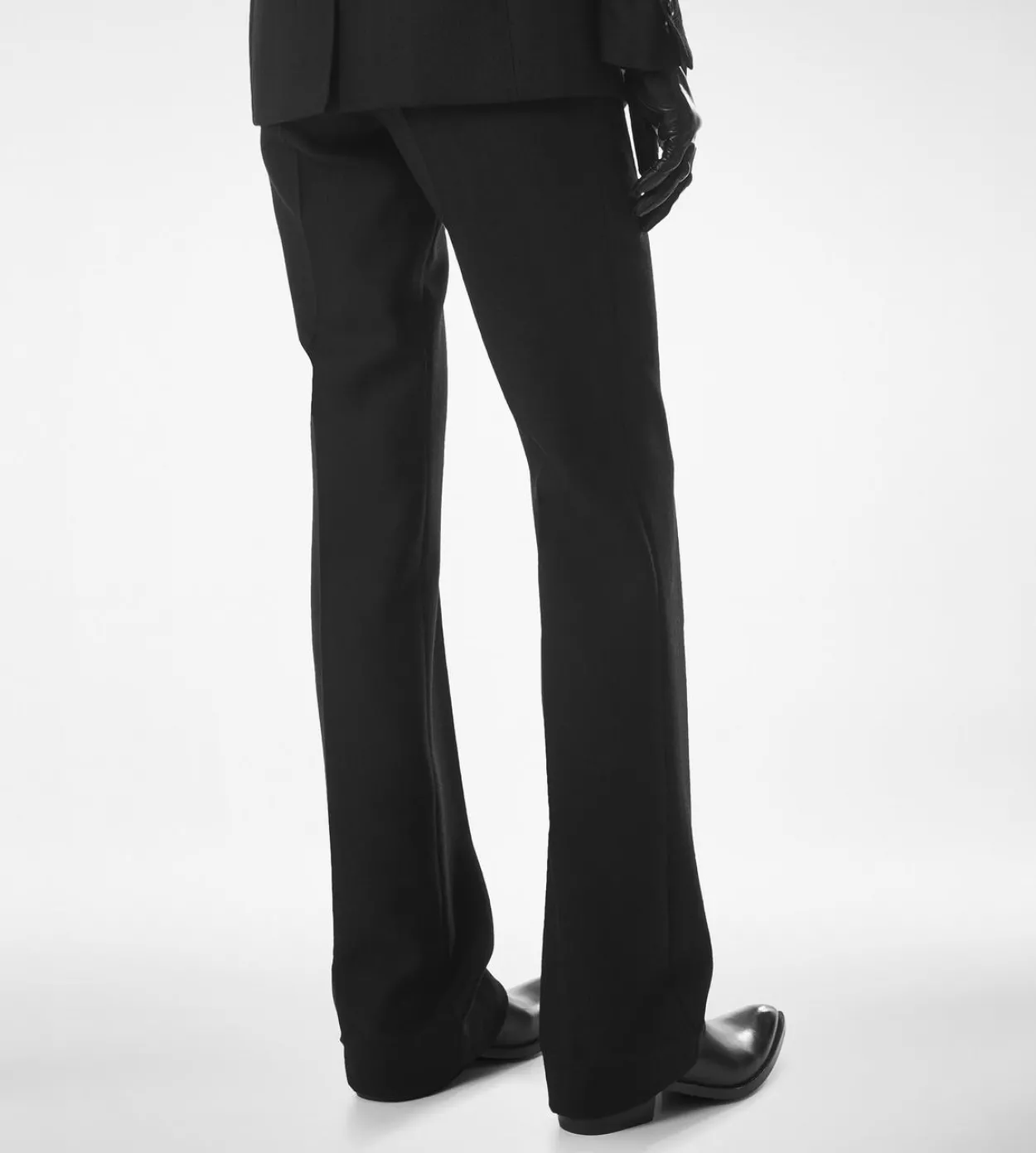 SHARP HERRINGBONE TAILORED STRAIGHT PANTS