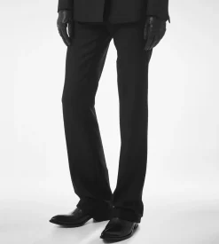 SHARP HERRINGBONE TAILORED STRAIGHT PANTS