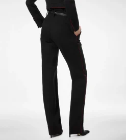 SHARP WOOL GABARDINE OFFICER PANTS WITH PIPING