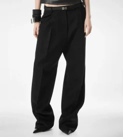 SHARP WOOL PLEATED PANTS
