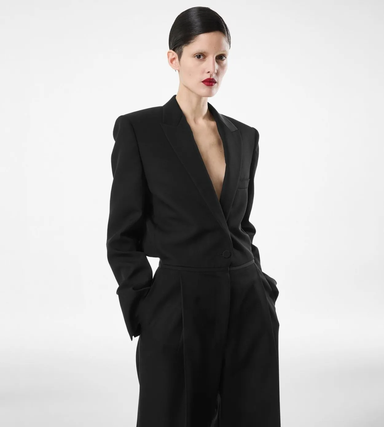 SHARP WOOL TUXEDO JUMPSUIT
