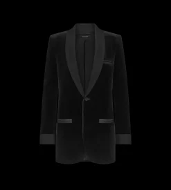 SHAWL COLLAR VELVET SMOKING JACKET