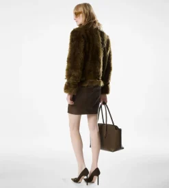 SHEARLING BLOUSON WITH LEATHER DETAILS