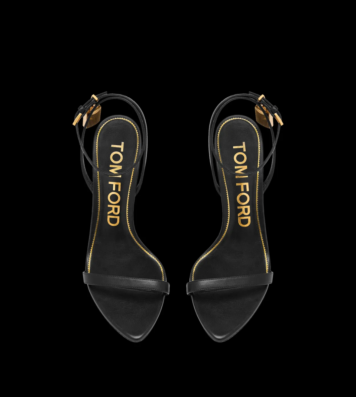 SHINY LEATHER PADLOCK POINTY NAKED SANDAL