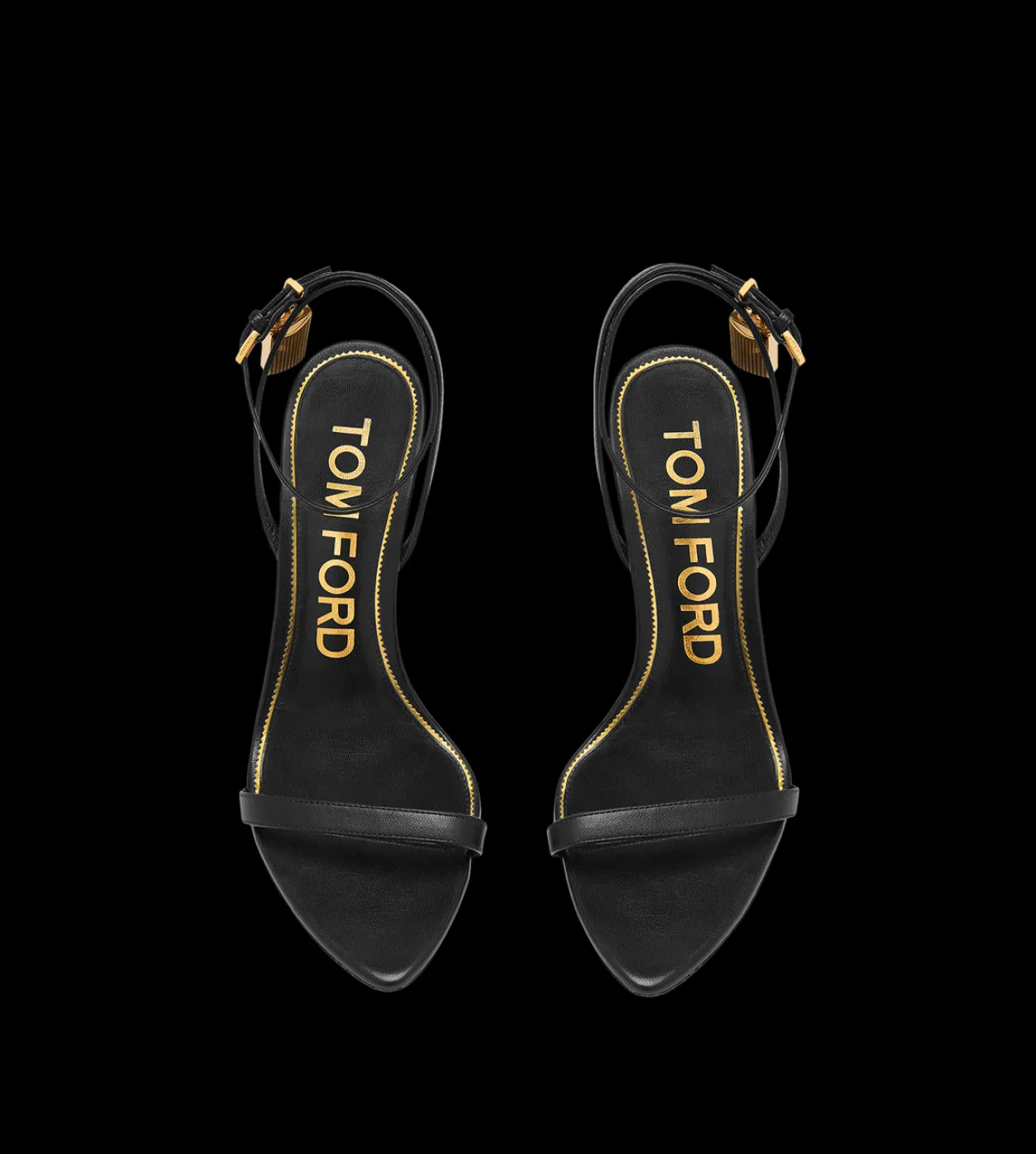 SHINY LEATHER PADLOCK POINTY NAKED SANDAL 85MM