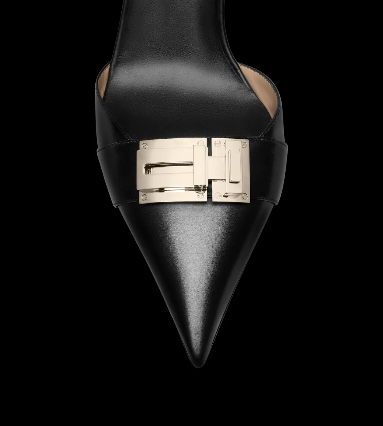 SHINY LEATHER T LATCH SLINGBACK