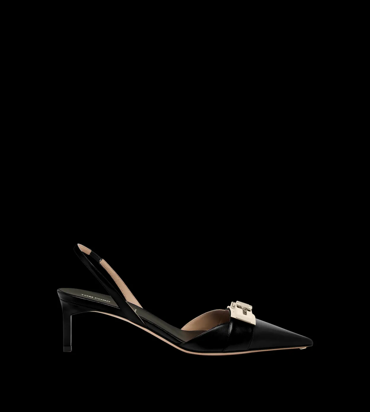 SHINY LEATHER T LATCH SLINGBACK