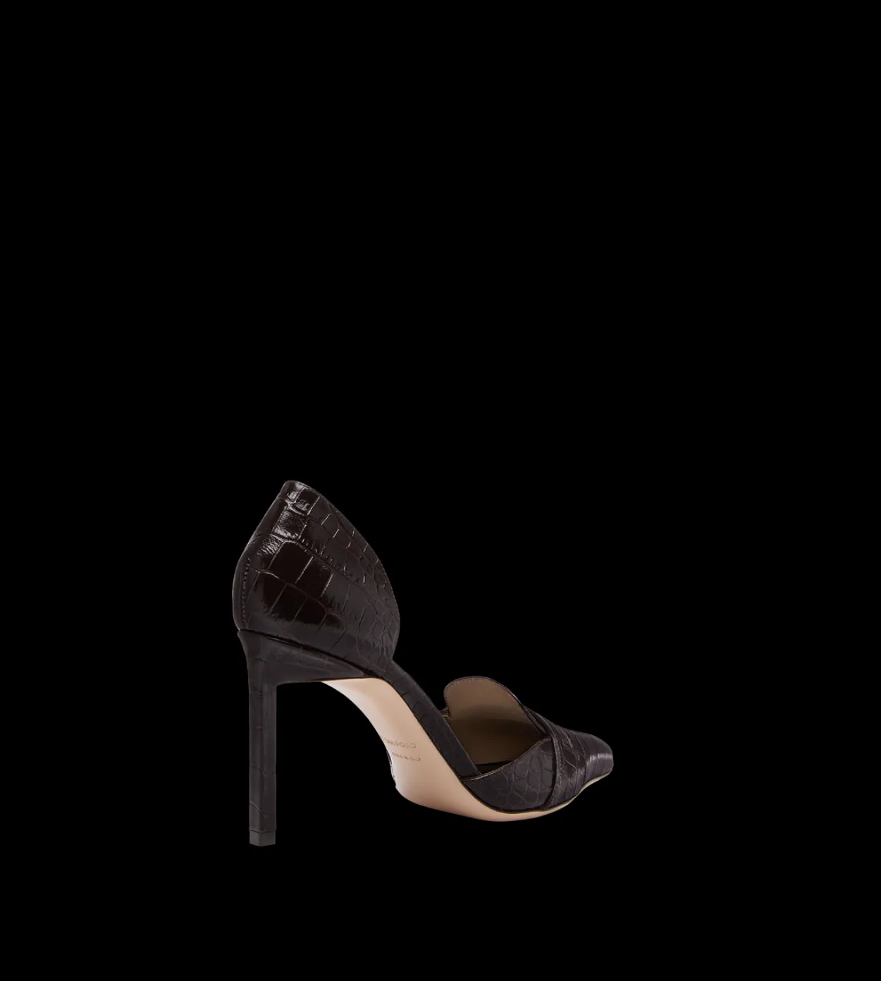 SHINY STAMPED CROCODILE LEATHER EVA D'ORSAY PUMP
