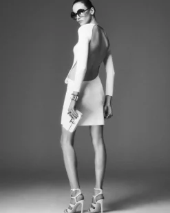 SHORT DRESS WITH CUT OUT AND CHAIN CLOSURE