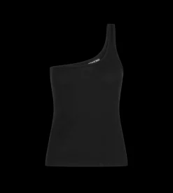 SILK BLEND RIB JERSEY ONE SHOULDER TOP