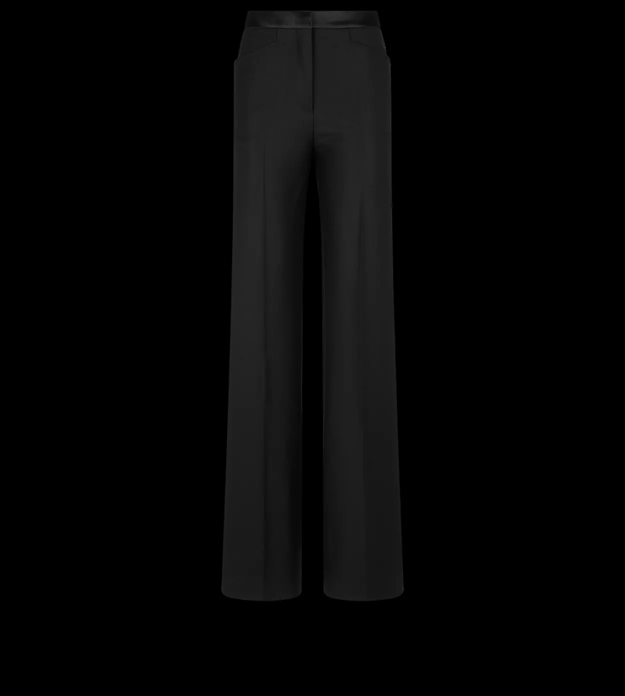 SILK BLEND TWILL TUXEDO TAILORED BOOT CUT PANTS