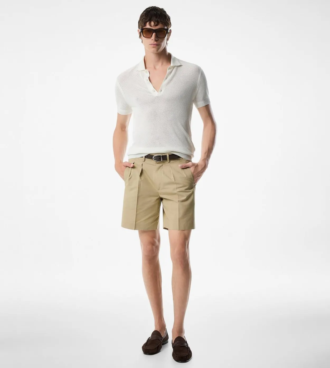 SILK COTTON MESH POLO