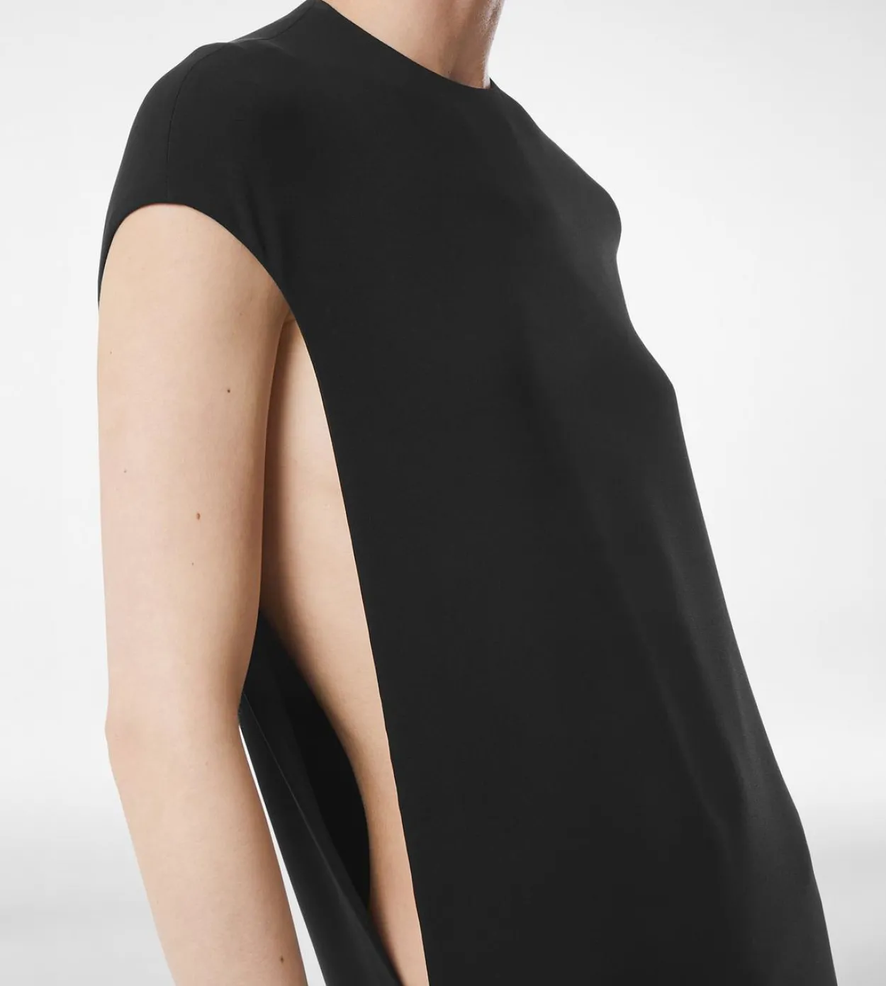 SILK DOUBLE GEORGETTE STRETCH EVENING DRESS