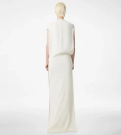 SILK DOUBLE GEORGETTE STRETCH EVENING DRESS
