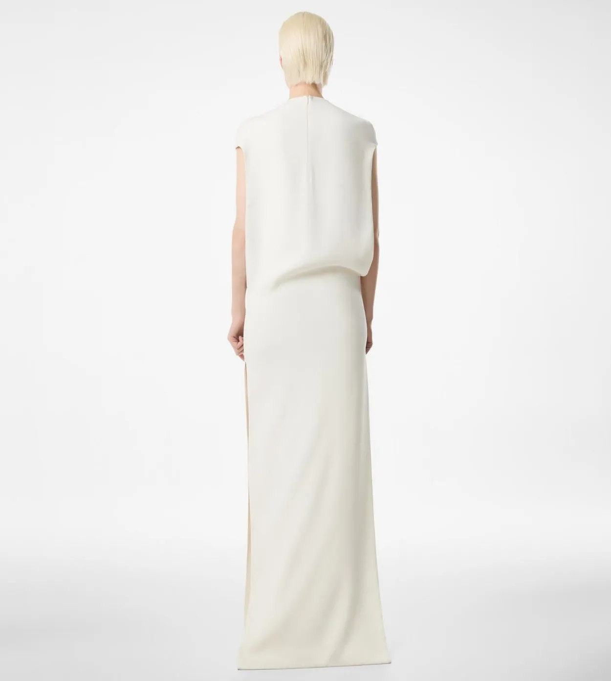 SILK DOUBLE GEORGETTE STRETCH EVENING DRESS