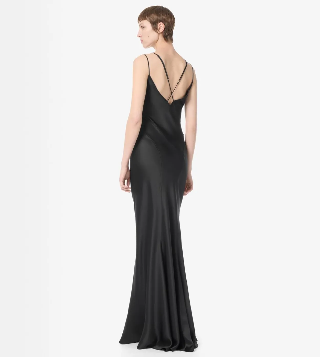 SILK EVENING SLIP DRESS WITH DOUBLE STRAPS