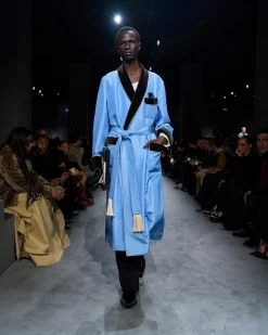 SILK JACQUARD SHAWL COLLAR ROBE