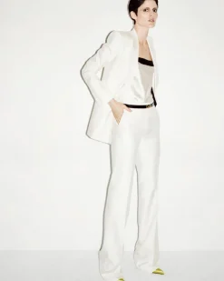 SILK SATIN CAMISOLE TOP WITH TUXEDO BAND