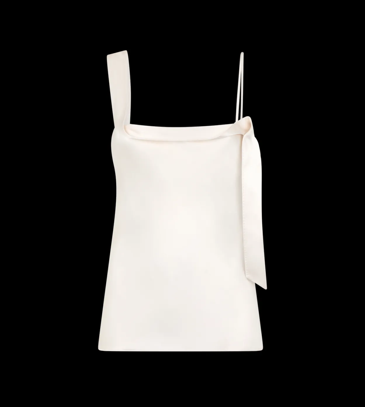 SILK SATIN CAMISOLE TOP WITH TUXEDO BAND