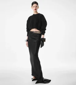 SILK SATIN LONG BIAS SKIRT