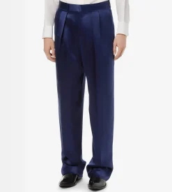 SILK VISCOSE SATIN POLKA DOT JACQUARD DOUBLE PLEAT PANT