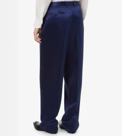 SILK VISCOSE SATIN POLKA DOT JACQUARD DOUBLE PLEAT PANT