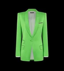 SINGLE BREASTED SHAWL LAPEL SILK WOOL JACKET