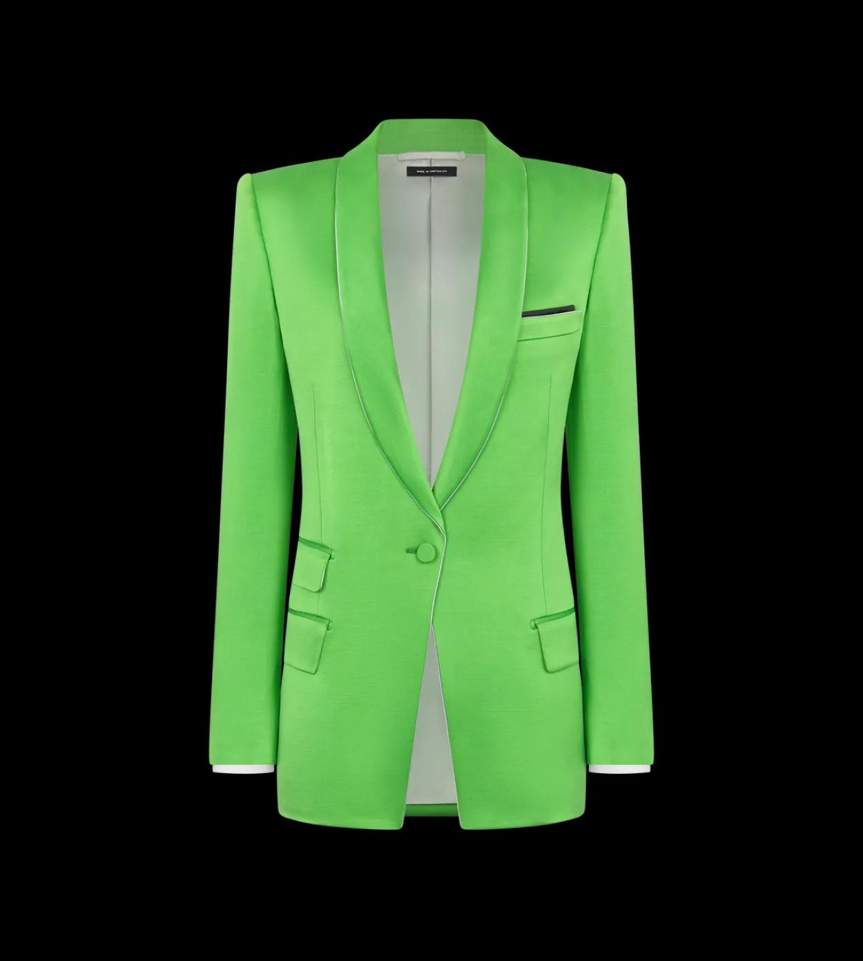 SINGLE BREASTED SHAWL LAPEL SILK WOOL JACKET