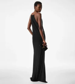 SLEEVELESS EVENING DRESS WITH CUT OUTS