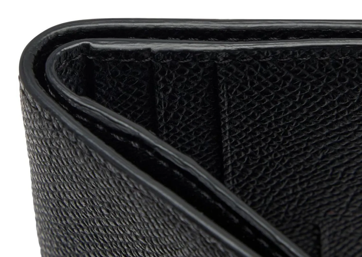 SMALL GRAIN LEATHER FOLDING CARDHOLDER