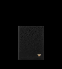 SMALL GRAIN LEATHER FOLDING CARDHOLDER