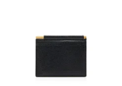 SMALL GRAIN LEATHER FOLDING MONEY CLIP CARDHOLDER
