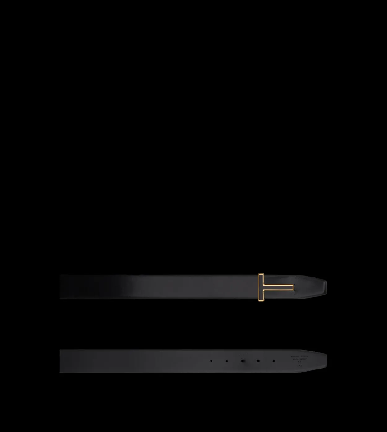 SMOOTH LEATHER ENAMEL BUCKLE T BELT