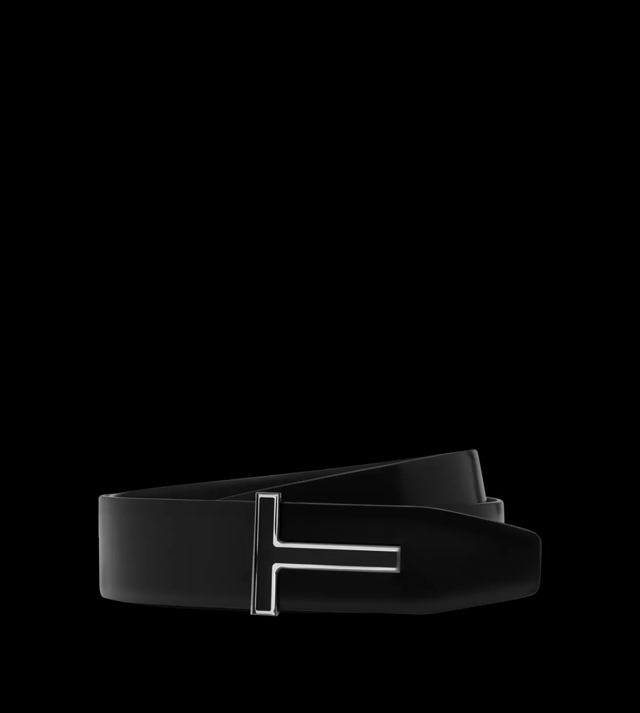SMOOTH LEATHER ENAMEL BUCKLE T BELT