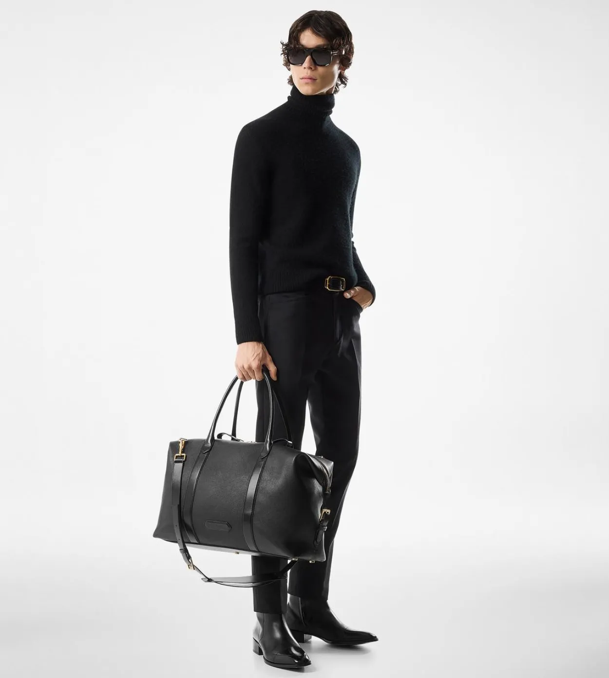 SMOOTH LEATHER SIDE BUCKLE HOLDALL