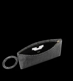 SNAKESKIN-EFFECT PRINTED CALF LEATHER AURA CLUTCH
