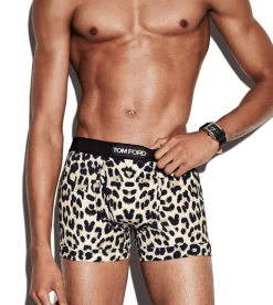 SNOW LEOPARD COTTON BOXER BRIEFS