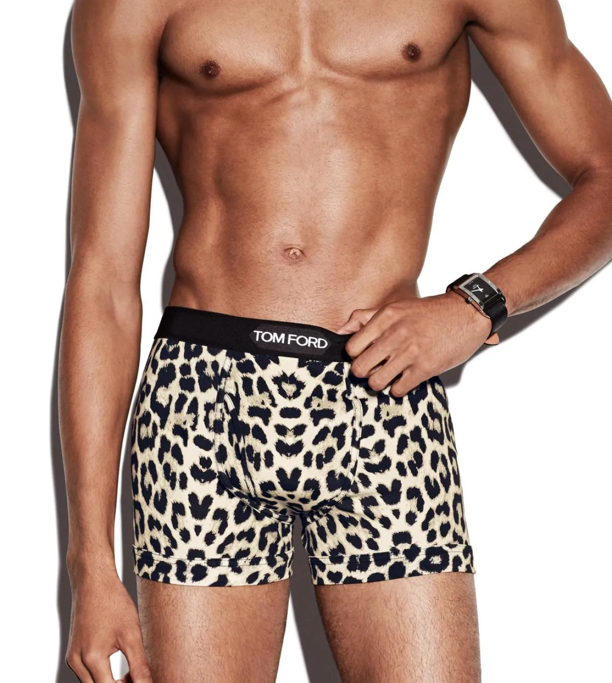 SNOW LEOPARD COTTON BOXER BRIEFS