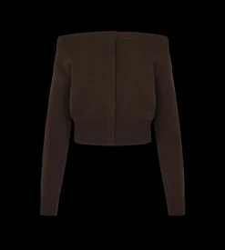 SOFT CASHMERE OPEN-NECK SHRUNKEN CARDIGAN