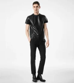 SOFT NAPPA PLONGE CREW NECK