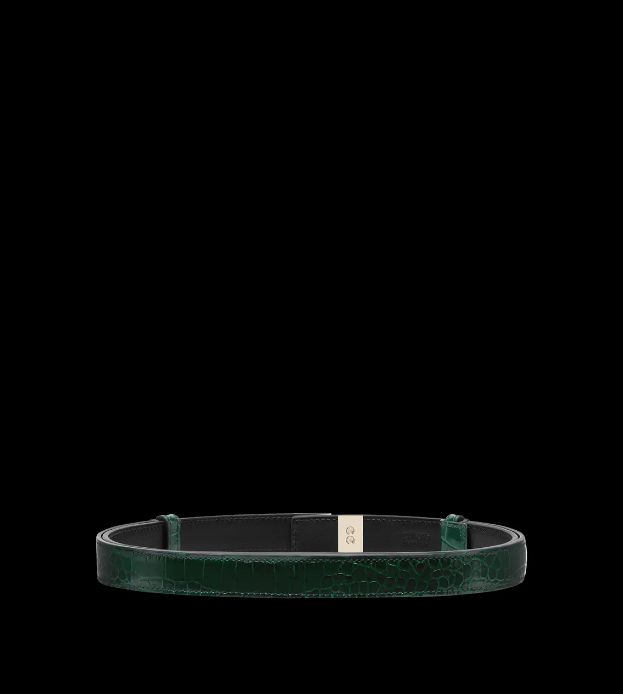 SOFT PRINTED CROCODILE LEATHER T LATCH BELT