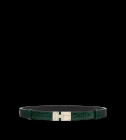SOFT PRINTED CROCODILE LEATHER T LATCH BELT