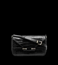 SOFT PRINTED CROCODILE LEATHER AUBE SMALL SHOULDER BAG