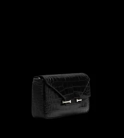 SOFT PRINTED CROCODILE LEATHER AUBE SMALL SHOULDER BAG