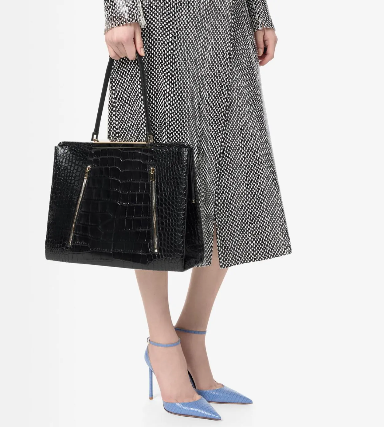 SOFT PRINTED CROCODILE LEATHER PATRICK SHOULDER BAG