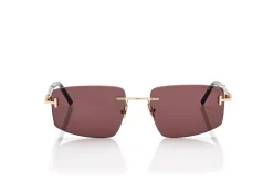 SQUARE TITANIUM AND HORN SUNGLASSES