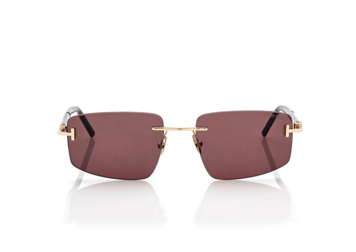 SQUARE TITANIUM AND HORN SUNGLASSES