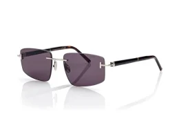 SQUARE TITANIUM AND HORN SUNGLASSES