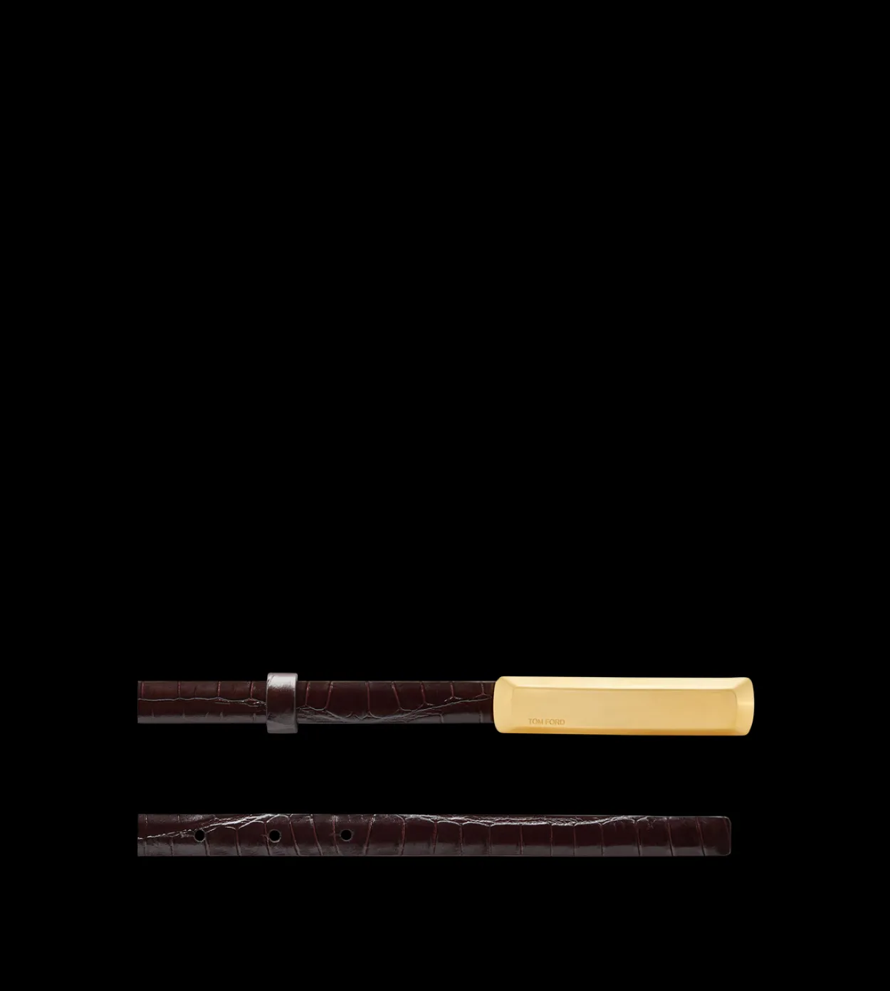 STAMPED CROCODILE LEATHER 15 MM BAR BELT