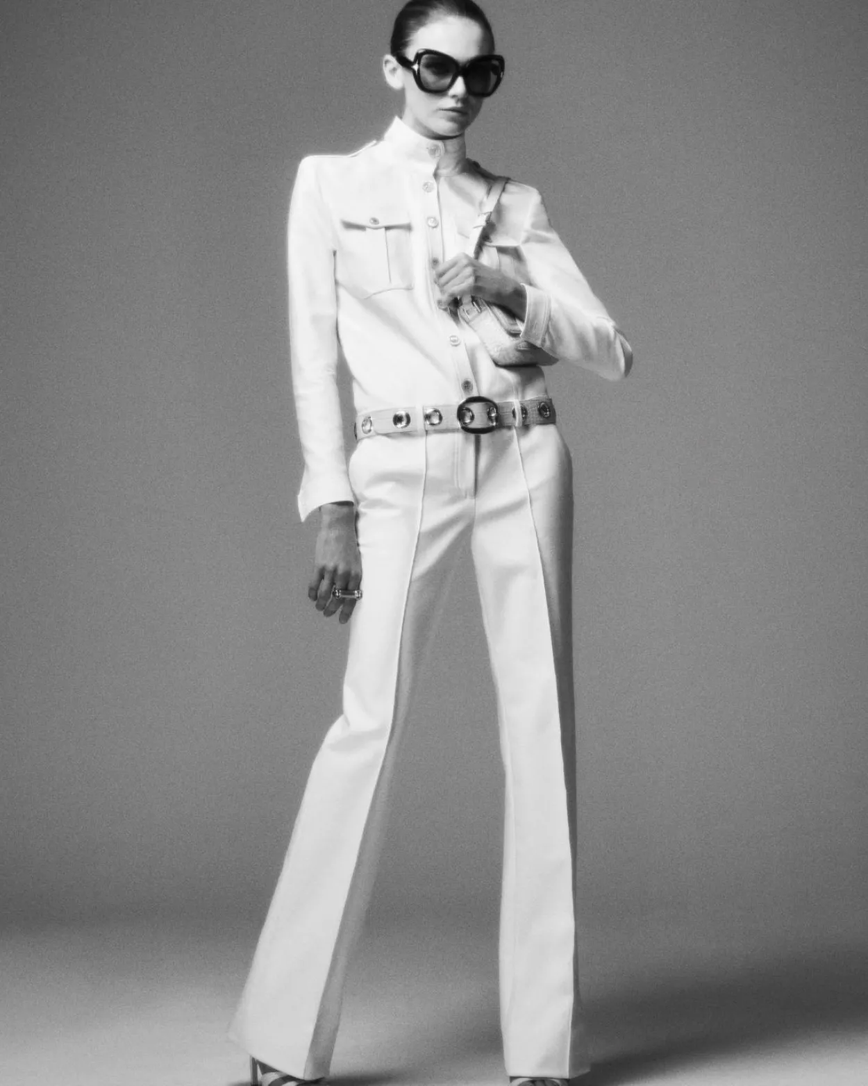 STAND COLLAR SAFARI JUMPSUIT